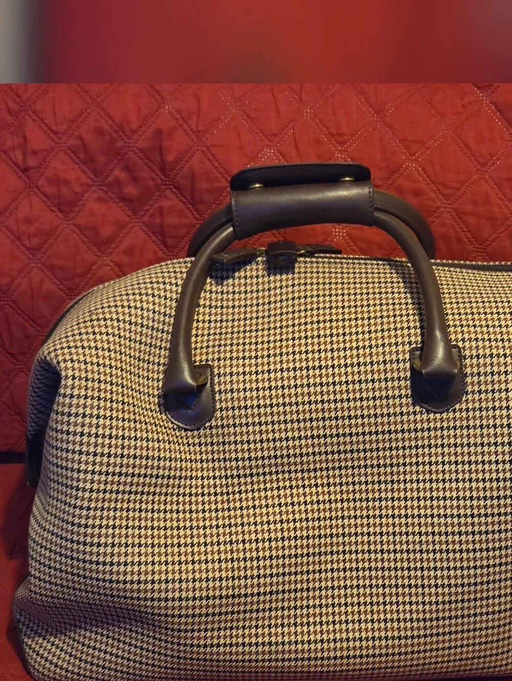 Vintage Chaps Houndstooth City Bag Travel Duffle NEW WITH TAGS